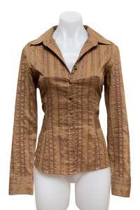 #29 Contemporaine Button-Up Brown | c. 186 | Size 8