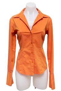 #30 New York & Company Button-up Orange | c. 186 | Size 8