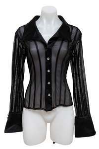 Tops: #33 Js Collections Petite Button-Up Black | c. 186 | Size 8