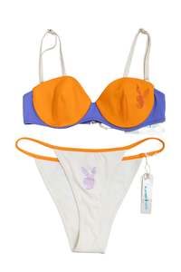 Swimwear: #36 Deadstock Playboy Swim Bikini White | c. 185 | Size 8