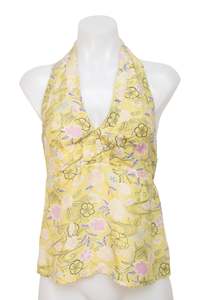 Fairy Core: #042 Silk Halter Top Yellow | c. 199 | Size 8