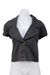 #102 Kiabi Woman Short Sleeve Jacket Top Black | c. 200 | Size 12