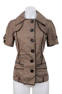 Jackets: #104 Promod Short-Sleeve Jacket Brown | c. 200 | Size 10