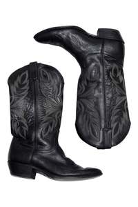 #192 Cowboy boots Black | c. 203 | Size 9