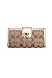 Accessories: #198 Coach Continental Wallet Gold | c. 205 | Size