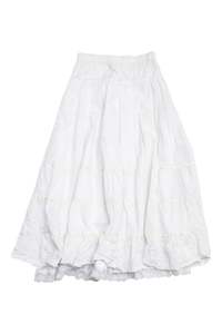 #140 Silvergate Long Skirt White | c. 208 | Size 8/10