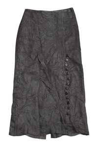 #146 Leather Danier Long Skirt Black | c. 208 | Size 6