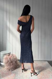#164 Sténay Silk Gown Navy | c. 208 | Size 6