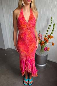 #173 Rare Silk Scala Gown Pink | c. 208 | Size 10