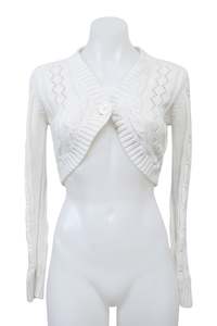 Jumpers: #107 Cardigan Top White | c. 207 | Size 6
