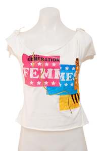 #061 Print T-shirt White | c. 208 | Size 8