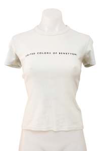 Baby Tees: #065 United Colors Of Benetton T-shirt White | c. 208 | Size 8