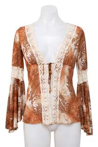 Fairy Core: #112 Anne.x Long Sleeve Brown | c. 208 | Size 10