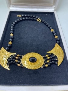 Products: Ilias Lalaounis Gold and Black Onyx Necklace