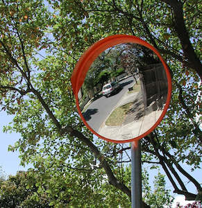 Premium Outdoor Convex Mirror With Visor