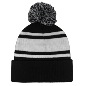 B1900 Headwear24 Cuffed Knitted Pom Pom Beanie