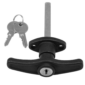 Tilt Door Parts: Universal Garage Door T-Handle Lock – 170mm Shaft, Zinc Alloy, 2 Keys