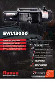 Winches: Runva EWL12000 12V with Synthetic Rope
