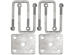 Square U-Bolt & Axle Plate Kit (Galvanised) - M12 68x145mm