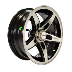 Wheels Tires: Treadway alloy trailer rim 13"x5" Blade Silver/Black 5x4.5" PCD