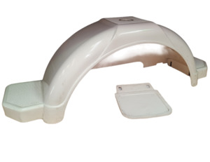 Body Hardware: Trojan 14" Mudguard - White Plastic - Each