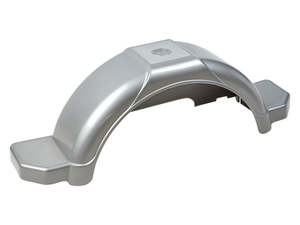 Body Hardware: Trojan 14" Mudguard - Silver Plastic - Each
