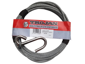 Winches Tiedowns: Trojan winch wire -600kg, 1000kg, 1500kg options