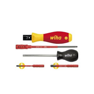 Products: Wiha Torque screwdriver set TorqueVario®-S electric 0,8-5,0 Nm PlusMinus/Pozidriv variably adjustable torque limit 5-pcs. (38074)