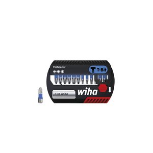 Products: Wiha FlipSelector T bit set, 25 mm Phillips, Pozidriv, TORX®, 13-pcs., 1/4″ C6,3 (41824)