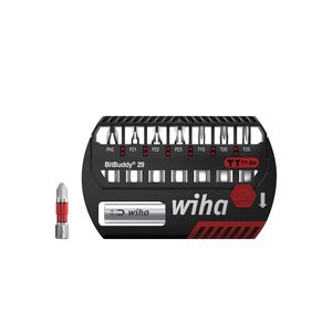 Products: Wiha BitBuddy® TY bit set, 29 mm Phillips, Pozidriv, TORX®, 8-pcs., 1/4″ C6,3 (42137)