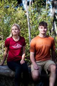 Mountain - Deep Wine Merino Scoop Neck Ladies Tee Shirt - Short Sleeve