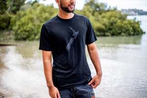 Black Merino Men's Tee Shirt - Short Sleeve