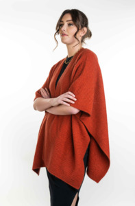 Zig Zag Textured Cape ONE SIZE by Koru Knitwear available in 2 colours