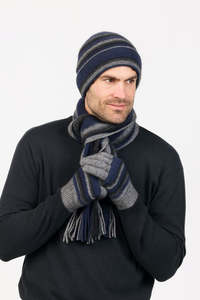 Adult Merino Beanie: Striped Beanie - Native World