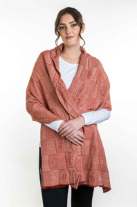 Adult Merino Neckwear: Jacquard Wrap by Koru Knitwear available in Sienna