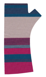 Adult Merino Gloves: Crown & Feathers Striped Merino Wool Fingerless Gloves