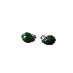 Greenstone Collection: New Zealand Greenstone Teardrop Sterling Silver Studs