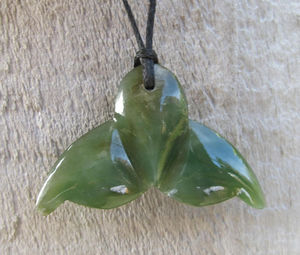 Pounamu Whale Tail 50mm