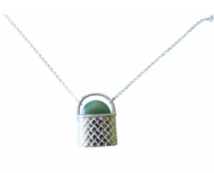 Sterling Silver Kete NZ Greenstone Pendant