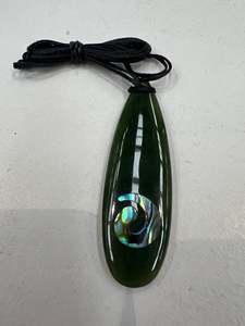Greenstone Collection: Greenstone Drop with Paua
