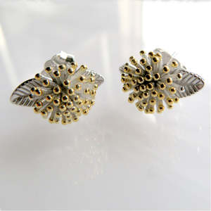 Pohutukawa Stud Earrings - Sterling Silver
