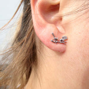 Fantail Stud Earrings - Sterling Silver