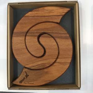 Rimu Koru Trivet with NZ Map Motif - Naturally Wood