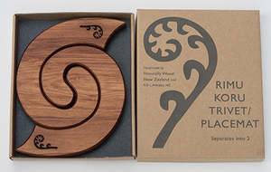 Rimu Koru Trivet with Koru Motif- Naturally Wood