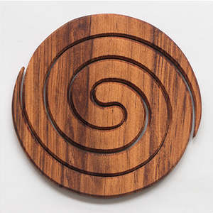 Home Living Collection: Rimu Spiral Wood Coaster - one coaster makes two coasters