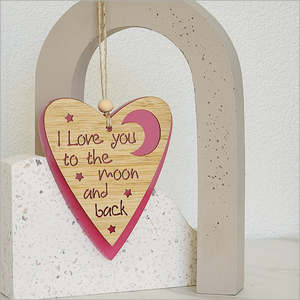 Hanging Ornament - Love You to the Moon - Satin Acrylic