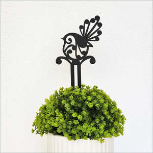Acrylic Plant Stake by Crystal Ashley - Koru Piwakawaka / Fantail