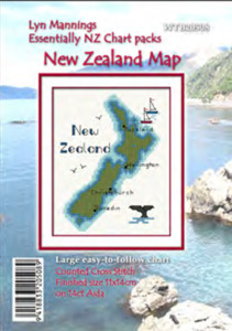 Chart of NZ Map in Cross Stitch