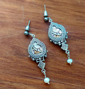 New Collection: Timepiece Ornate Window Earrings with Pearls