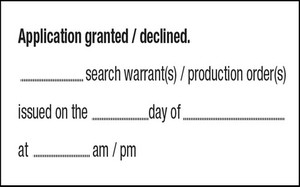Application granted/declined JP Stamp
